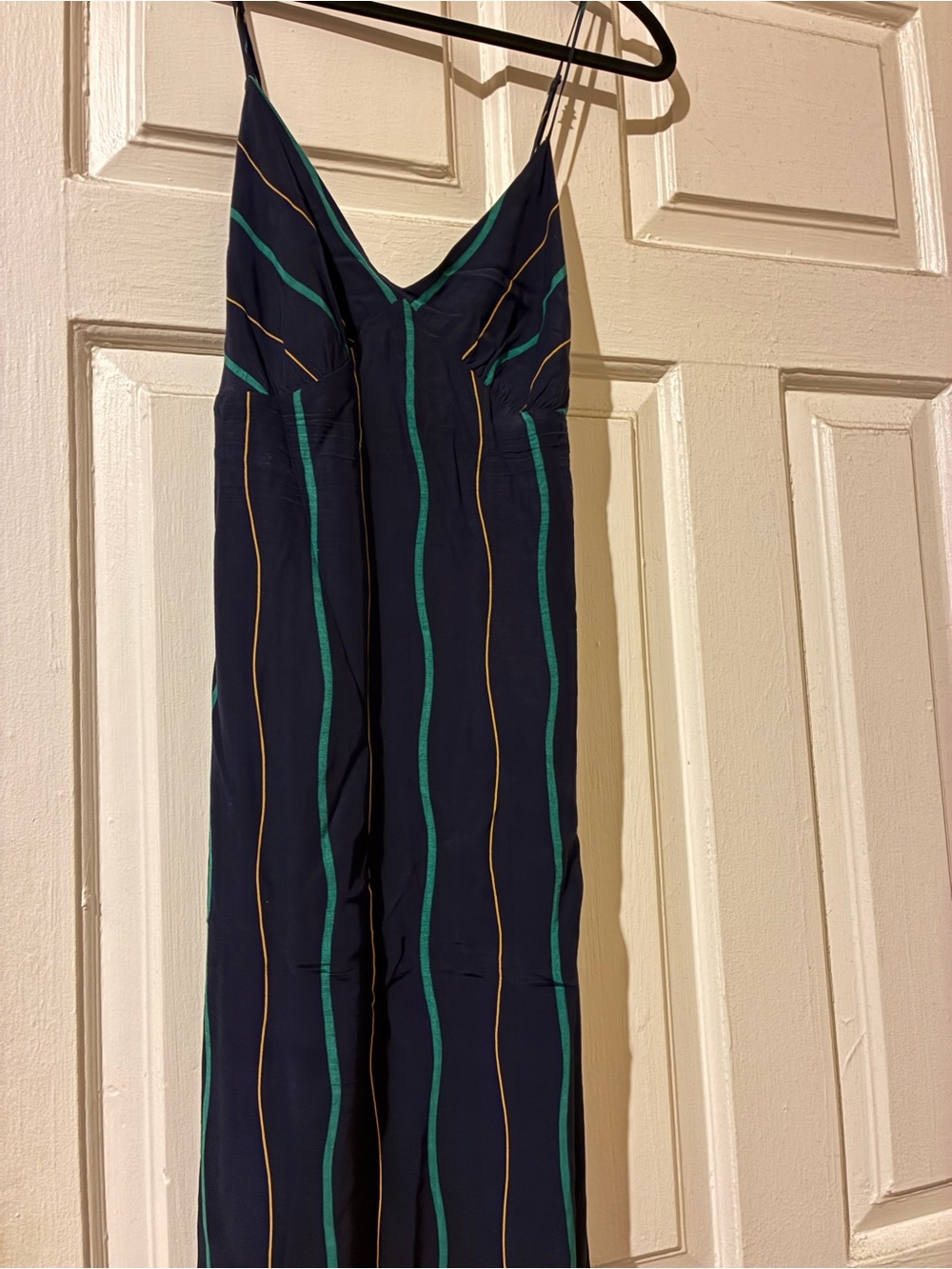 Madewell Layton Midi Slip Dress, Fresh Blueberry Striped Navy 14 L/XL